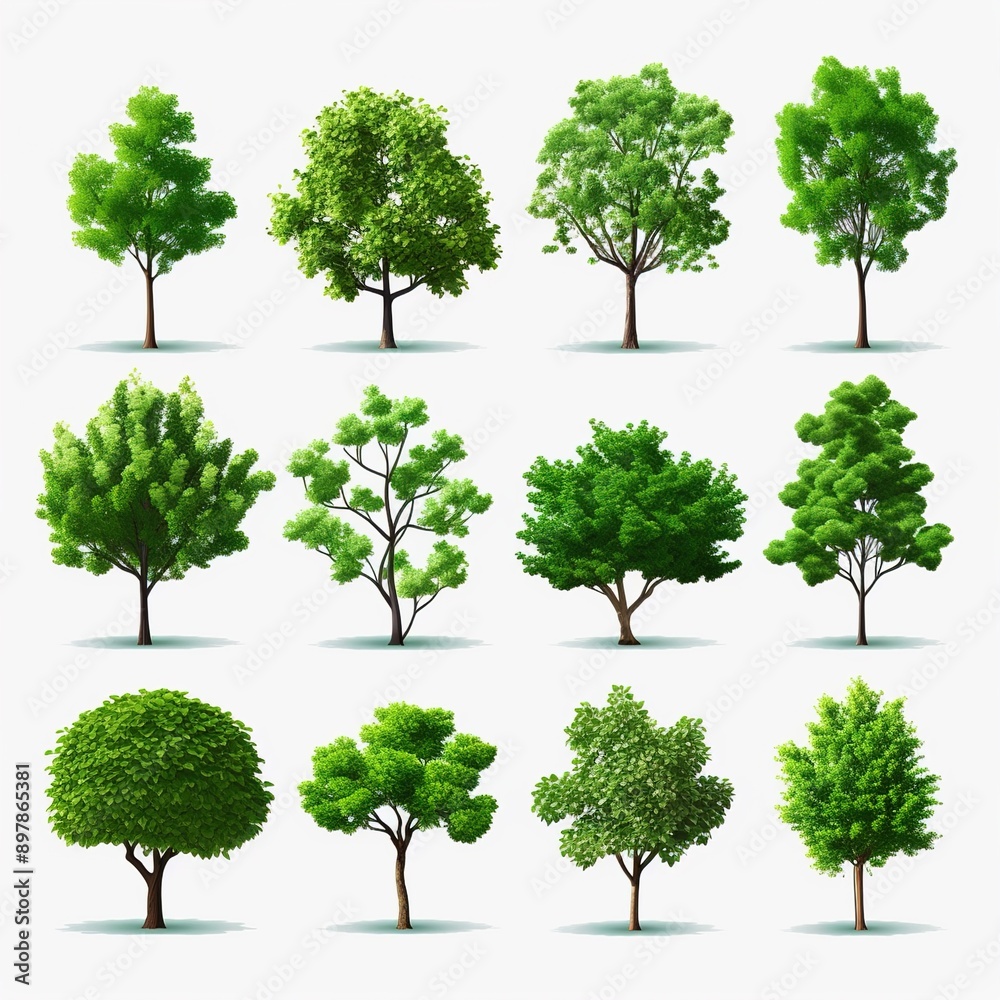 Wall mural set of trees