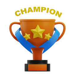 orange yellow esport champion 3d illustration