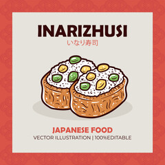 Inarizushi Japanese food vector illustration
