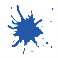 Paint blue pigment spray splash stain illustration spots