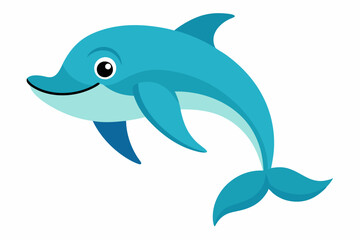 Funny Dolphin Vector Illustration Cartoon, Clipart, and Line Art Design, Playful dolphin vector illustration cartoon, clipart, and line art design on white background.