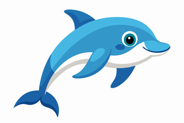 Funny Dolphin Vector Illustration Cartoon, Clipart, and Line Art Design, Playful dolphin vector illustration cartoon, clipart, and line art design on white background.