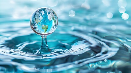 Earth Globe Water Drop.