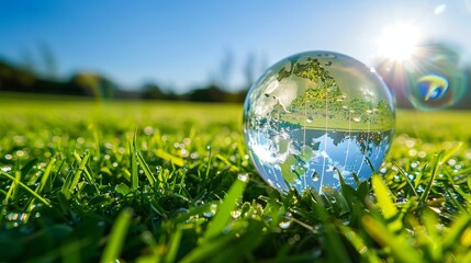 Green Planet and Trees World Ozone Day Background and Eco Concept