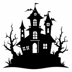 HAUNTED HOUSE SVG , Halloween Bundle Svg, Halloween haunted house, Instant Download, silhouette, Svg cut file, clip art, Cricut, Spooky House SVG, Bats