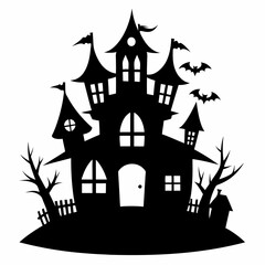 HAUNTED HOUSE SVG , Halloween Bundle Svg,,Halloween haunted house, Instant Download, silhouette, Svg cut file, clip art,, cricut, Spooky House SVG, Bats