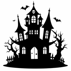 HAUNTED HOUSE SVG , Halloween Bundle Svg,,Halloween haunted house, Instant Download, silhouette, Svg cut file, clip art,, cricut, Spooky House SVG, Bats