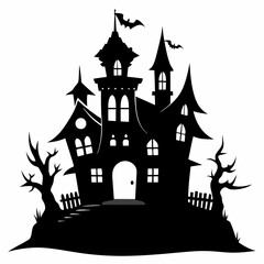 HAUNTED HOUSE SVG , Halloween Bundle Svg, Halloween haunted house, Instant Download, silhouette, Svg cut file, clip art, Cricut, Spooky House SVG, Bats