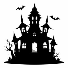HAUNTED HOUSE SVG , Halloween Bundle Svg,,Halloween haunted house, Instant Download, silhouette, Svg cut file, clip art,, cricut, Spooky House SVG, Bats