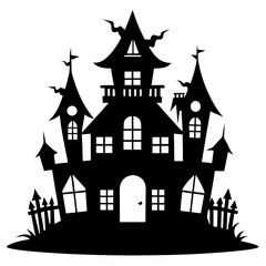 HAUNTED HOUSE SVG , Halloween Bundle Svg, Halloween haunted house, Instant Download, silhouette, Svg cut file, clip art, Cricut, Spooky House SVG, Bats