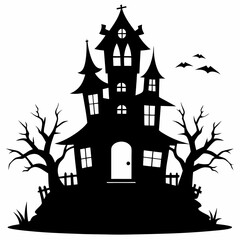 HAUNTED HOUSE SVG , Halloween Bundle Svg,,Halloween haunted house, Instant Download, silhouette, Svg cut file, clip art,, cricut, Spooky House SVG, Bats
