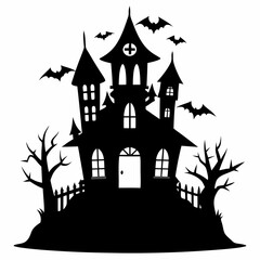 HAUNTED HOUSE SVG , Halloween Bundle Svg, Halloween haunted house, Instant Download, silhouette, Svg cut file, clip art, Cricut, Spooky House SVG, Bats