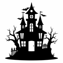HAUNTED HOUSE SVG , Halloween Bundle Svg, Halloween haunted house, Instant Download, silhouette, Svg cut file, clip art, Cricut, Spooky House SVG, Bats