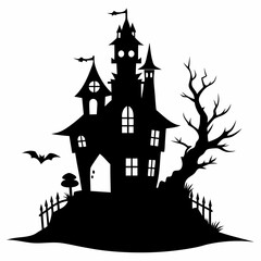 HAUNTED HOUSE SVG , Halloween Bundle Svg, Halloween haunted house, Instant Download, silhouette, Svg cut file, clip art, Cricut, Spooky House SVG, Bats