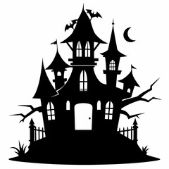 HAUNTED HOUSE SVG , Halloween Bundle Svg,,Halloween haunted house, Instant Download, silhouette, Svg cut file, clip art,, cricut, Spooky House SVG, Bats