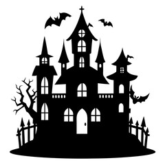 HAUNTED HOUSE SVG , Halloween Bundle Svg, Halloween haunted house, Instant Download, silhouette, Svg cut file, clip art, Cricut, Spooky House SVG, Bats