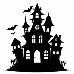 HAUNTED HOUSE SVG , Halloween Bundle Svg, Halloween haunted house, Instant Download, silhouette, Svg cut file, clip art, Cricut, Spooky House SVG, Bats