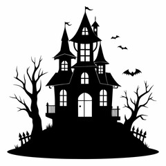 HAUNTED HOUSE SVG , Halloween Bundle Svg,,Halloween haunted house, Instant Download, silhouette, Svg cut file, clip art,, cricut, Spooky House SVG, Bats
