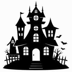 HAUNTED HOUSE SVG , Halloween Bundle Svg,,Halloween haunted house, Instant Download, silhouette, Svg cut file, clip art,, cricut, Spooky House SVG, Bats