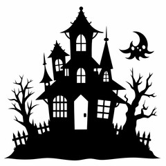 HAUNTED HOUSE SVG , Halloween Bundle Svg, Halloween haunted house, Instant Download, silhouette, Svg cut file, clip art, Cricut, Spooky House SVG, Bats