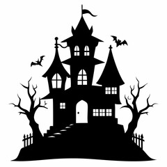 HAUNTED HOUSE SVG , Halloween Bundle Svg,,Halloween haunted house, Instant Download, silhouette, Svg cut file, clip art,, cricut, Spooky House SVG, Bats