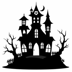 HAUNTED HOUSE SVG , Halloween Bundle Svg, Halloween haunted house, Instant Download, silhouette, Svg cut file, clip art, Cricut, Spooky House SVG, Bats