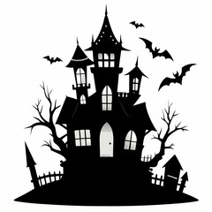 HAUNTED HOUSE SVG , Halloween Bundle Svg, Halloween haunted house, Instant Download, silhouette, Svg cut file, clip art, Cricut, Spooky House SVG, Bats