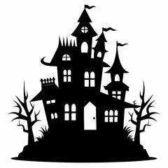HAUNTED HOUSE SVG , Halloween Bundle Svg, Halloween haunted house, Instant Download, silhouette, Svg cut file, clip art, Cricut, Spooky House SVG, Bats