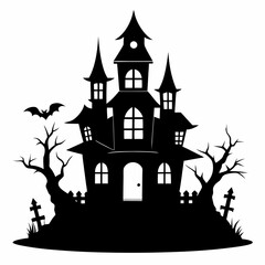 HAUNTED HOUSE SVG , Halloween Bundle Svg, Halloween haunted house, Instant Download, silhouette, Svg cut file, clip art, Cricut, Spooky House SVG, Bats