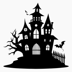 HAUNTED HOUSE SVG , Halloween Bundle Svg, Halloween haunted house, Instant Download, silhouette, Svg cut file, clip art, Cricut, Spooky House SVG, Bats