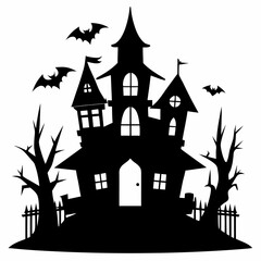 HAUNTED HOUSE SVG , Halloween Bundle Svg,,Halloween haunted house, Instant Download, silhouette, Svg cut file, clip art,, cricut, Spooky House SVG, Bats