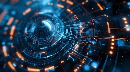 Cyber ​​round, abstract machine learning 