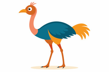Funny Ostrich Vector Illustration Cartoons, Clipart, Line Art Design White Background, Funny ostrich vector illustration, cartoons, clipart, and line art design on white background.