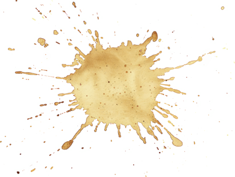 Coffee splatter spray, png stock photo file cut out and isolated on a transparent background