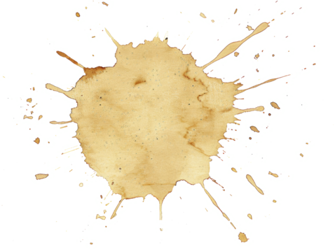 Coffee splatter spray, png stock photo file cut out and isolated on a transparent background
