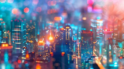 Obraz premium Colorful blured futuristic city background 