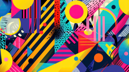 Intensely coloured backgrounds in PopArt style. AI generative.