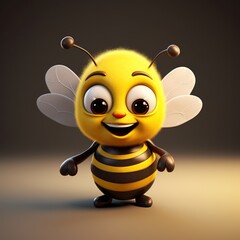 bee cartoon waving