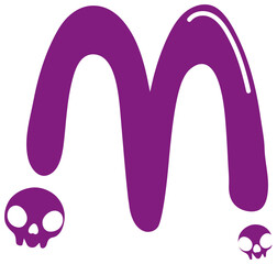 skull halloween letter m