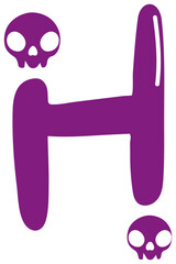 skull halloween letter h
