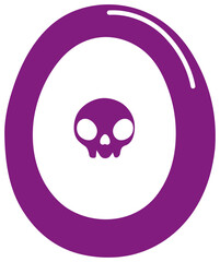 Fototapeta premium skull halloween letter o