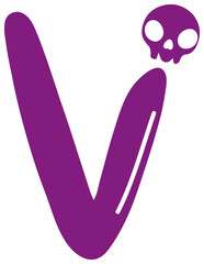 skull halloween letter v