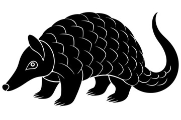 Funny Pangolin Cartoon Vector Illustration Clipart And Line Art Design, Funny pangolin vector illustration, cartoon clipart & line art design on a white background.
