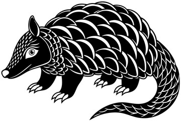 Funny Pangolin Cartoon Vector Illustration Clipart And Line Art Design, Funny pangolin vector illustration, cartoon clipart & line art design on a white background.