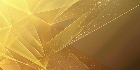 Abstract Background with Golden Lines and Triangles. Light Gradient in the Style of Gold with Golden Texture. High-Resolution and High-Detail Vector Illustration.