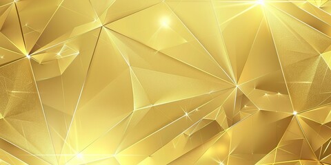 Abstract Background with Golden Lines and Triangles. Light Gradient in the Style of Gold with Golden Texture. High-Resolution and High-Detail Vector Illustration.