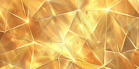Abstract Background with Golden Lines and Triangles. Light Gradient in the Style of Gold with Golden Texture. High-Resolution and High-Detail Vector Illustration.