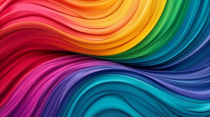 Fototapeta premium A vibrant wave of colors flowing harmoniously, showcasing gradients from pink to blue, ideal for creative and artistic projects.