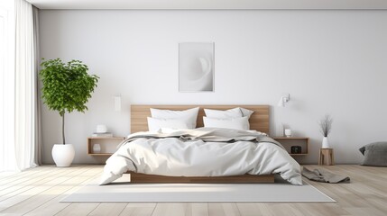 bed clean empty house