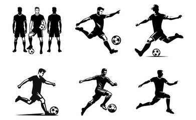 Men football soccer logo icon silhouette illustration